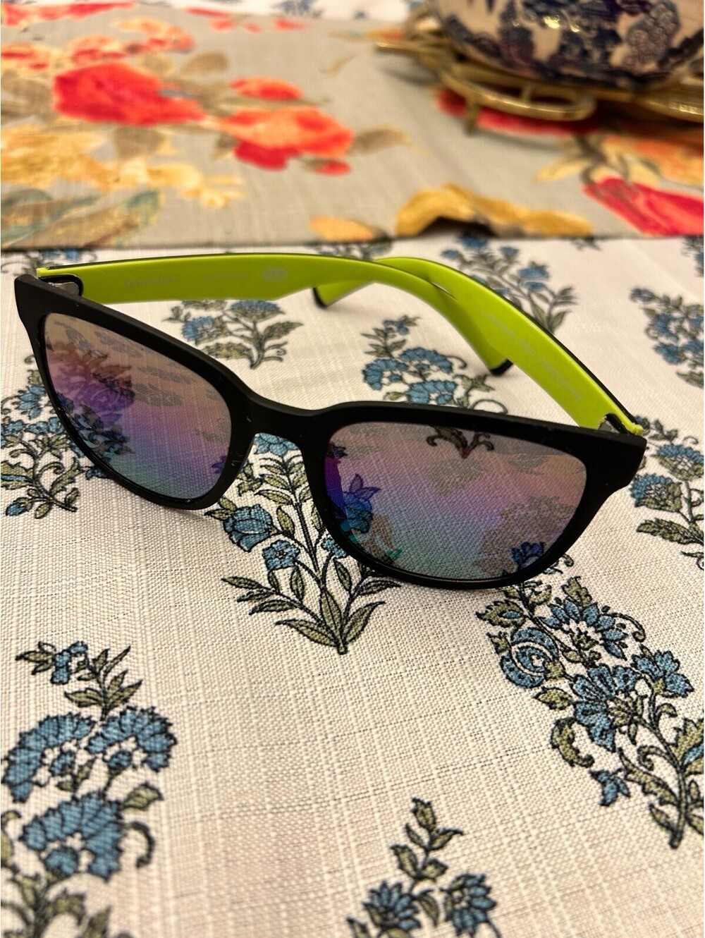 Panama Jack Sunglasses Black Green Frame Mirrored Lens Unisex Eyewear